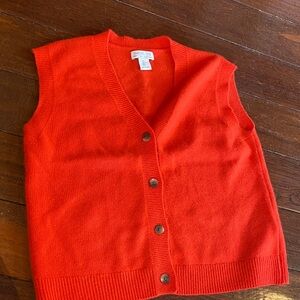 Rachel Zoe Vibrant Red Button-Up Cardigan Vest